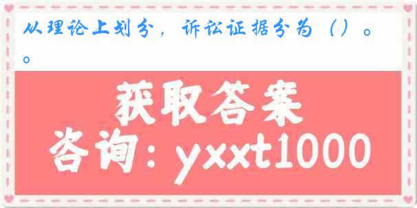 从理论上划分,诉讼证据分为()。
