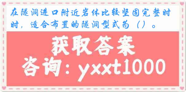 在隧洞进口附近岩体比较坚固完整时，适合布置的隧洞型式为（）。