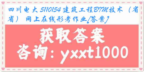 四川电大 5110154 建筑工程BIM技术（省） 网上在线形考作业[答案]