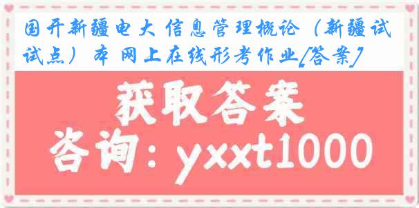 国开新疆电大 信息管理概论（新疆试点）本 网上在线形考作业[答案]