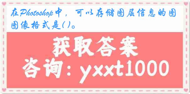 在Photoshop中，可以存储图层信息的图像格式是( )。