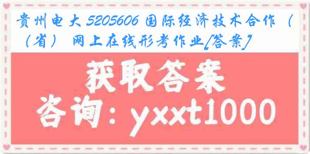 贵州电大 5205606 国际经济技术合作（省） 网上在线形考作业[答案]