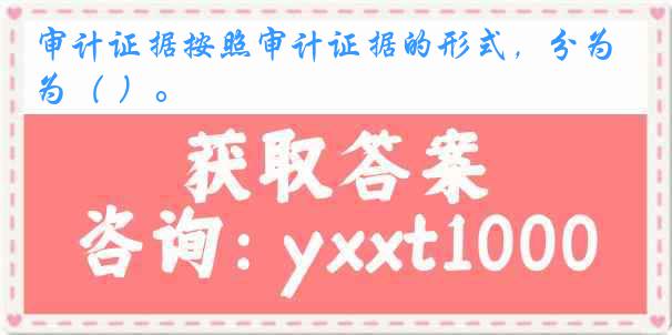 审计证据按照审计证据的形式，分为（ ）。
