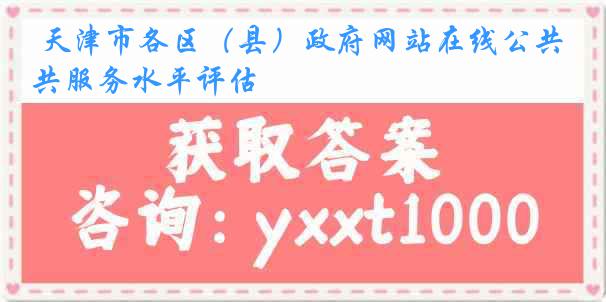 天津市各区（县）政府网站在线公共服务水平评估