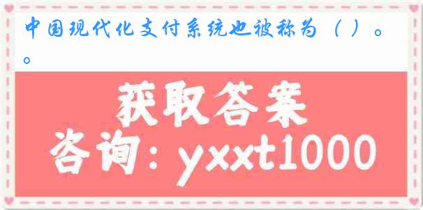 中国现代化支付系统也被称为（ ）。