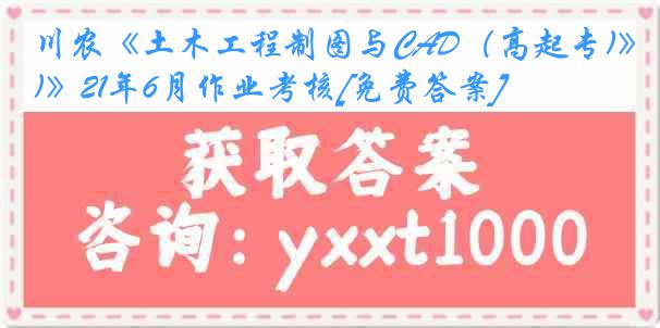 川农《土木工程制图与CAD（高起专)》21年6月作业考核[免费答案]