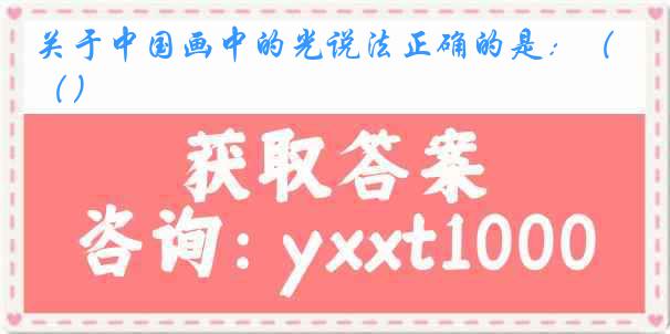 关于中国画中的光说法正确的是：（）