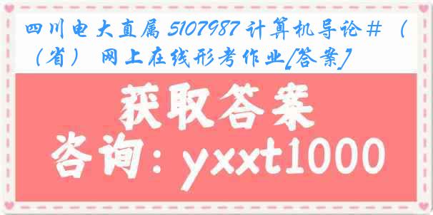 四川电大直属 5107987 计算机导论＃（省） 网上在线形考作业[答案]