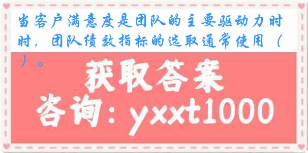 当客户满意度是团队的主要驱动力时，团队绩效指标的选取通常使用（ ）。