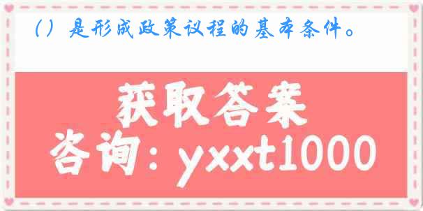 （）是形成政策议程的基本条件。