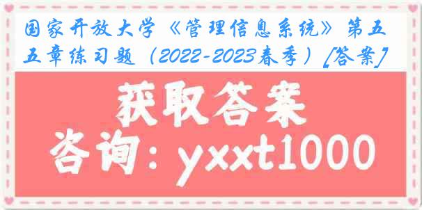 国家开放大学《管理信息系统》第五章练习题（2022-2023春季）[答案]