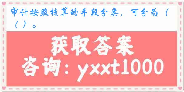 审计按照核算的手段分类，可分为（ ）。