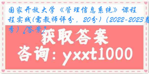 国家开放大学《管理信息系统》课程实践(需教师评分，20分)（2022-2023春季）[答案]