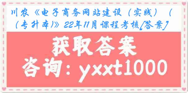 川农《电子商务网站建设（实践）（专升本)》22年11月课程考核[答案]