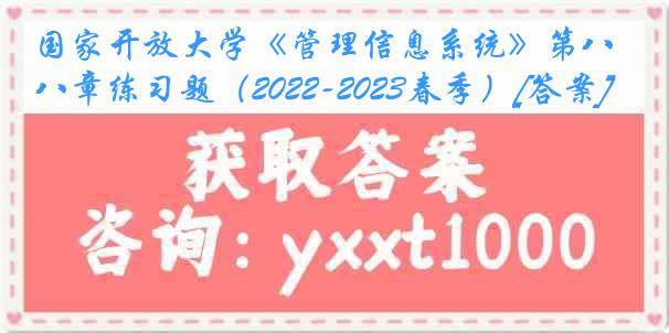 国家开放大学《管理信息系统》第八章练习题（2022-2023春季）[答案]