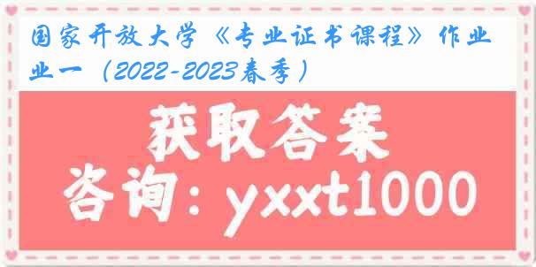 国家开放大学《专业证书课程》作业一（2022-2023春季）